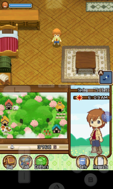 harvest moon tale of two towns big bed