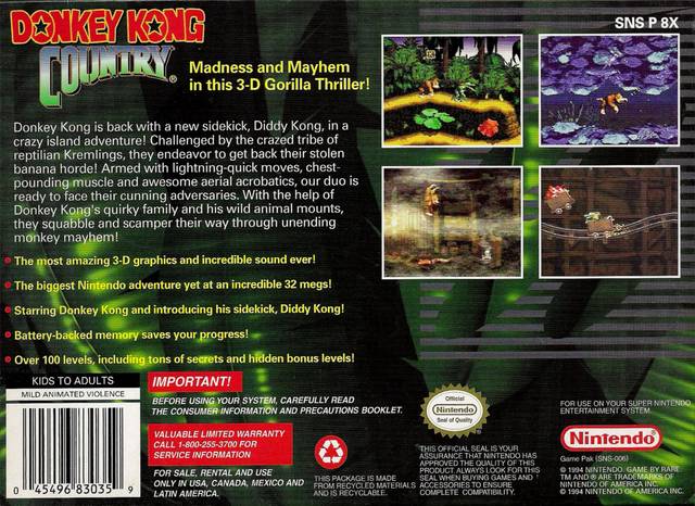 Screenshot Thumbnail / Media File 1 for Donkey Kong Country (USA) (Rev B