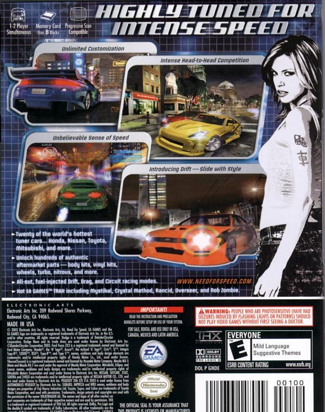 need for speed carbon gamecube cheats